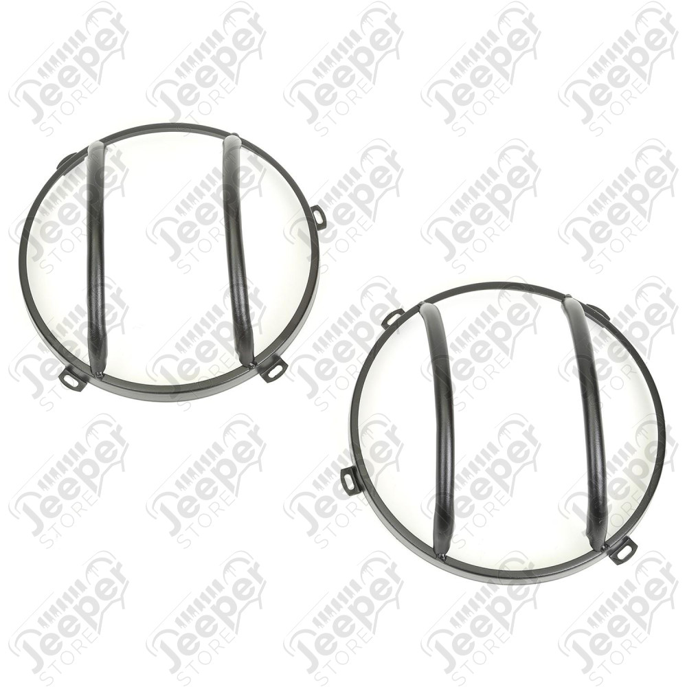 Euro Guard Kit, Headlight, Textured Black; 07-18 Jeep Wrangler JK