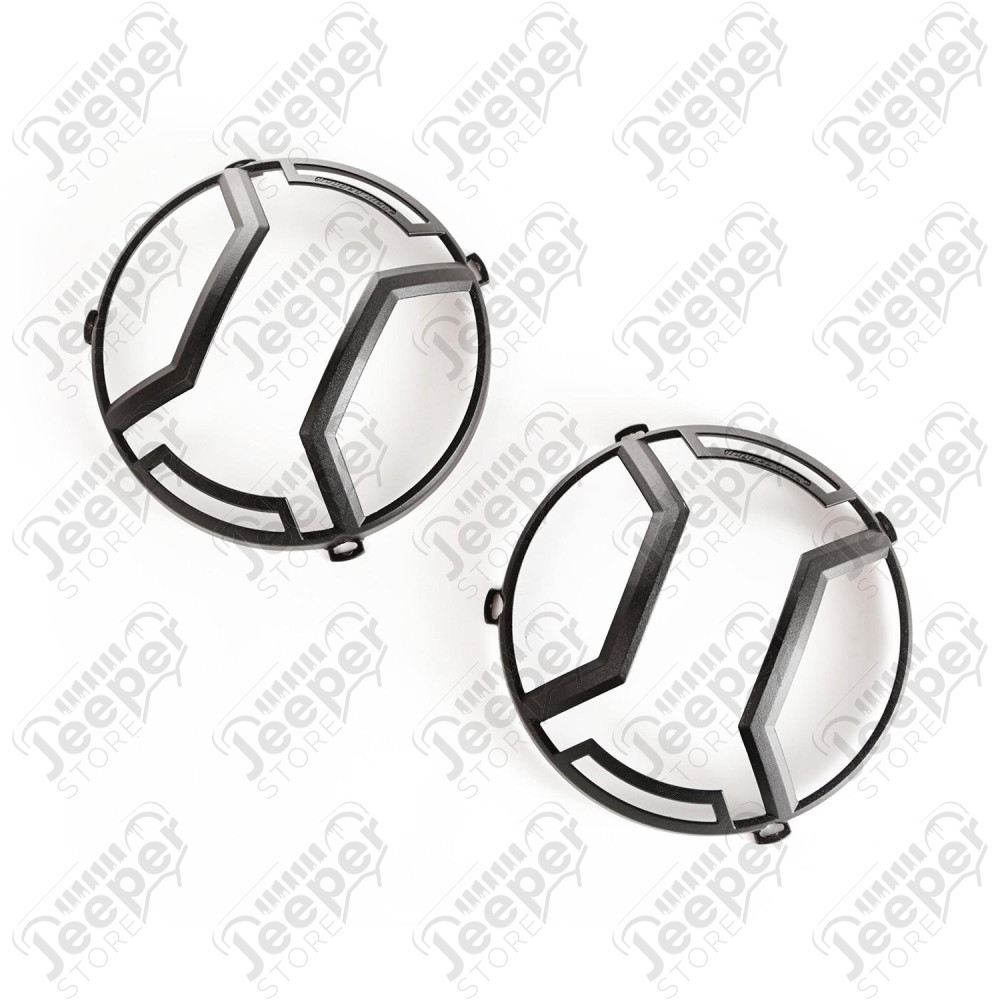 Elite Euro Guard Kit, Headlight, Textured Black; 07-18 Wrangler JK/JKU