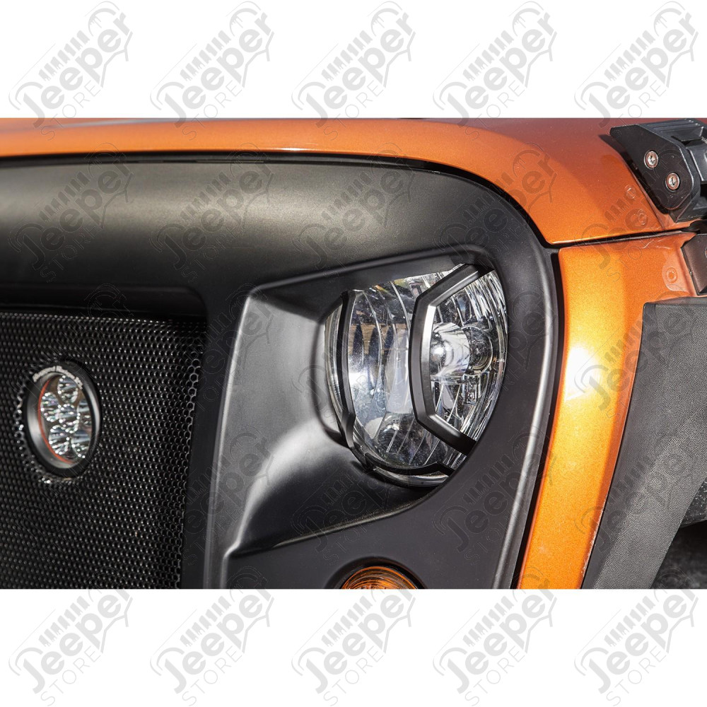 Elite Euro Guard Kit, Headlight, Textured Black 07-18 Wrangler JK/JKU