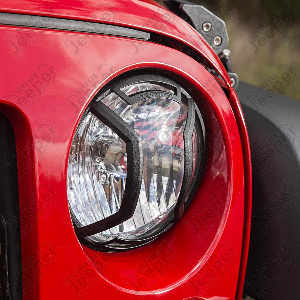 Elite Euro Guard Kit, Headlight, Textured Black 07-18 Wrangler JK/JKU