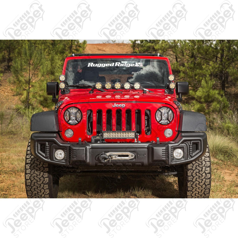 Elite Euro Guard Kit, Headlight, Textured Black 07-18 Wrangler JK/JKU