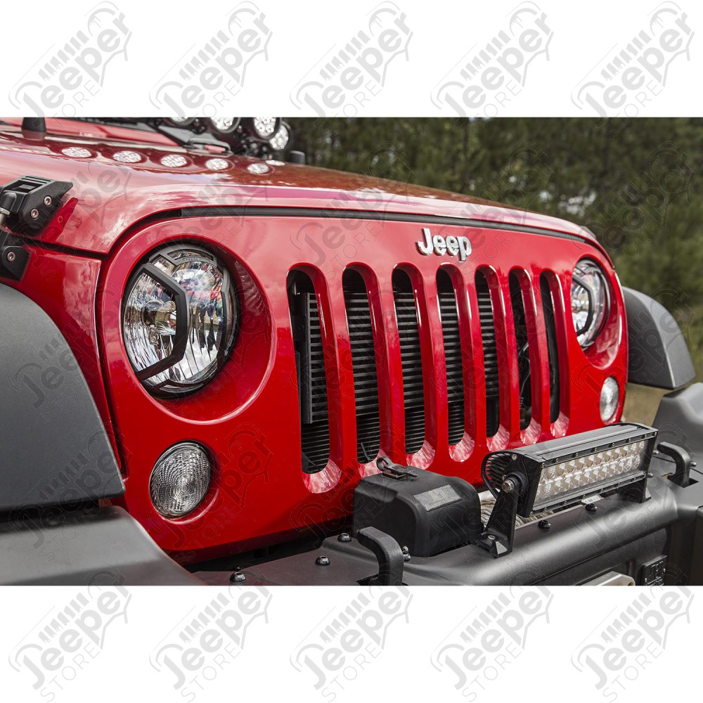 Elite Euro Guard Kit, Headlight, Textured Black 07-18 Wrangler JK/JKU