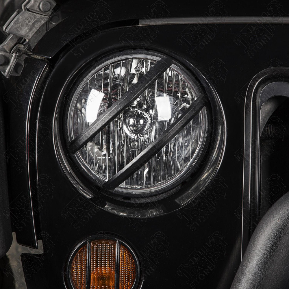 Elite Euro Guard Kit, Pivotal, Headlight, Black 07-18 Wrangler JK/JKU
