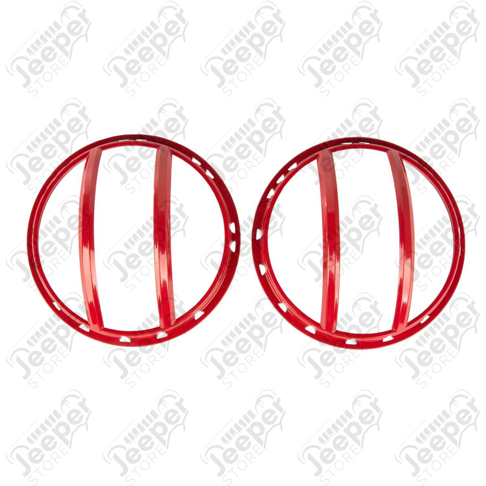 Elite Pivotal Headlight Euro Guard Kit, Red; 07-18 Jeep Wrangler JK