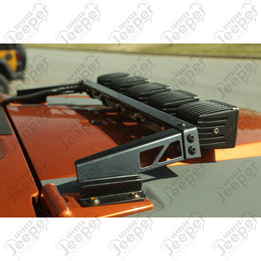 Light Bar Kit, Hood Mounted, 5 Square 07-18 Jeep Wrangler JK
