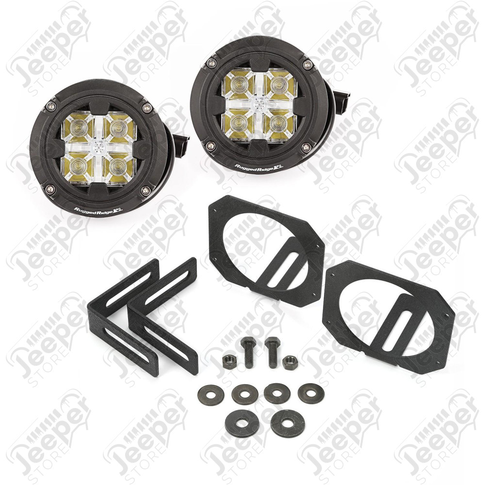 Light Kit, Windshield Mounted, Dual Beam, Round; 07-18 Wrangler JK