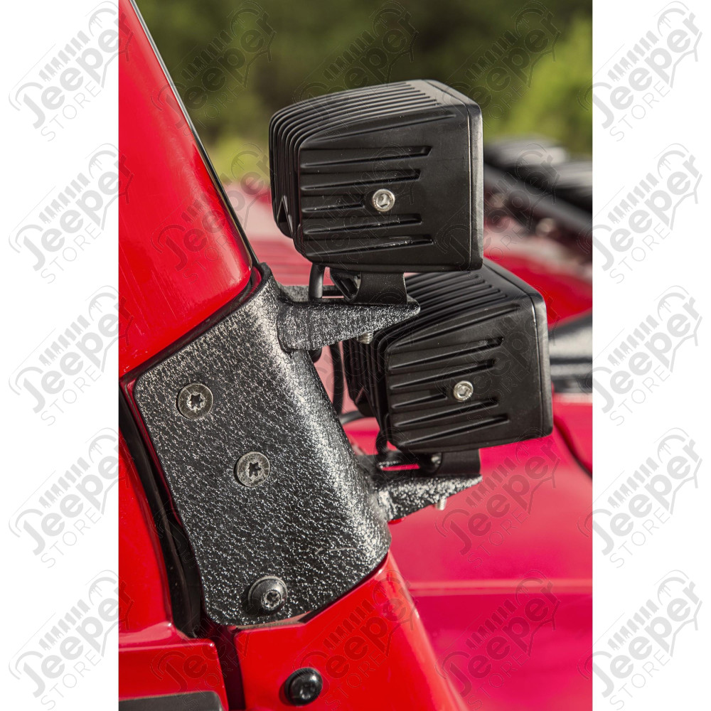 Light Mount Kit, Dual A-Pillar 97-06 Jeep Wrangler TJ/LJ