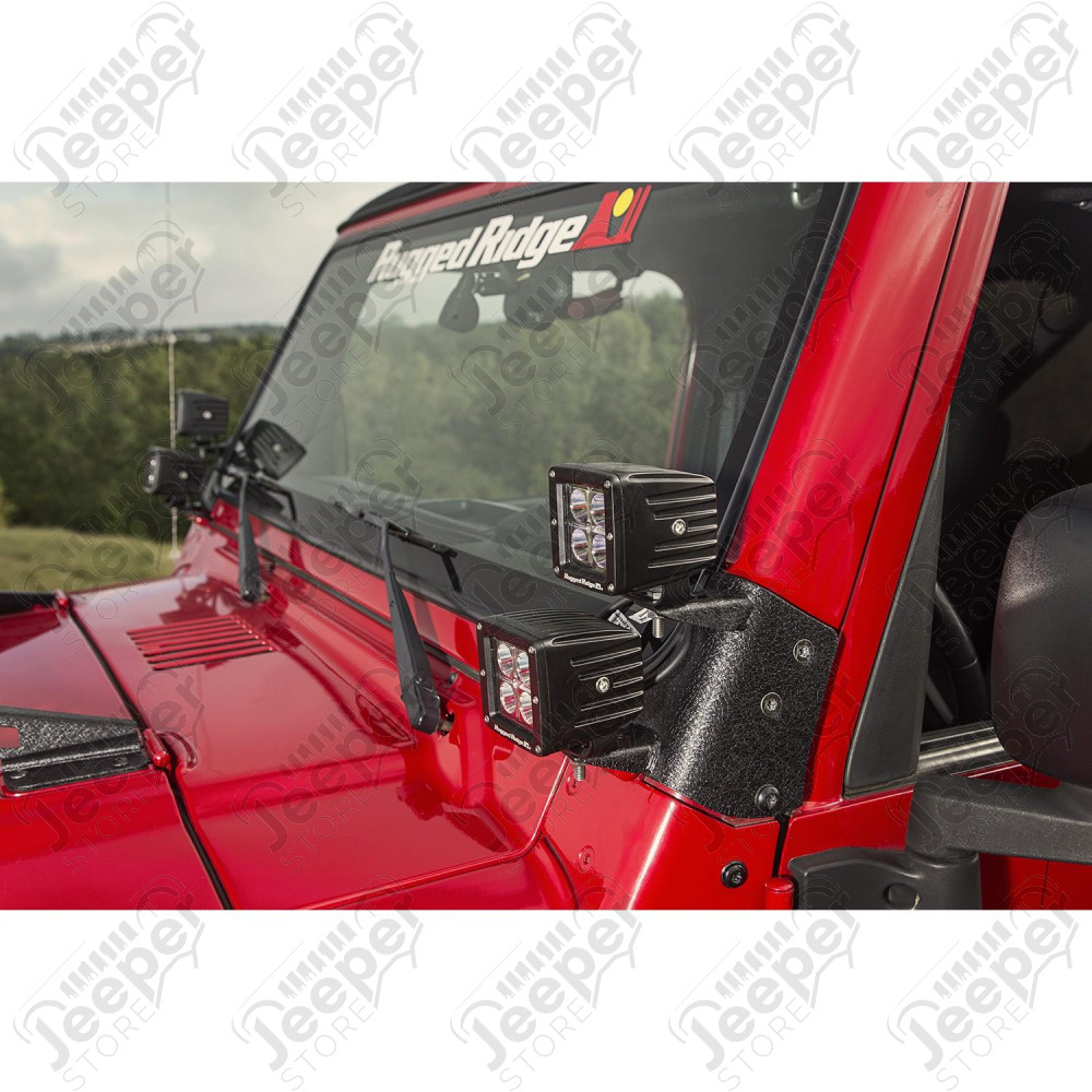 Light Mount Kit, Dual A-Pillar 97-06 Jeep Wrangler TJ/LJ