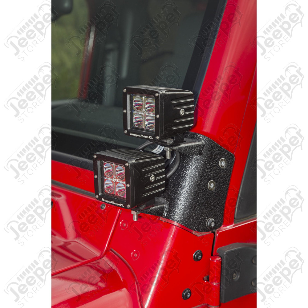 Light Mount Kit, Dual A-Pillar 97-06 Jeep Wrangler TJ/LJ
