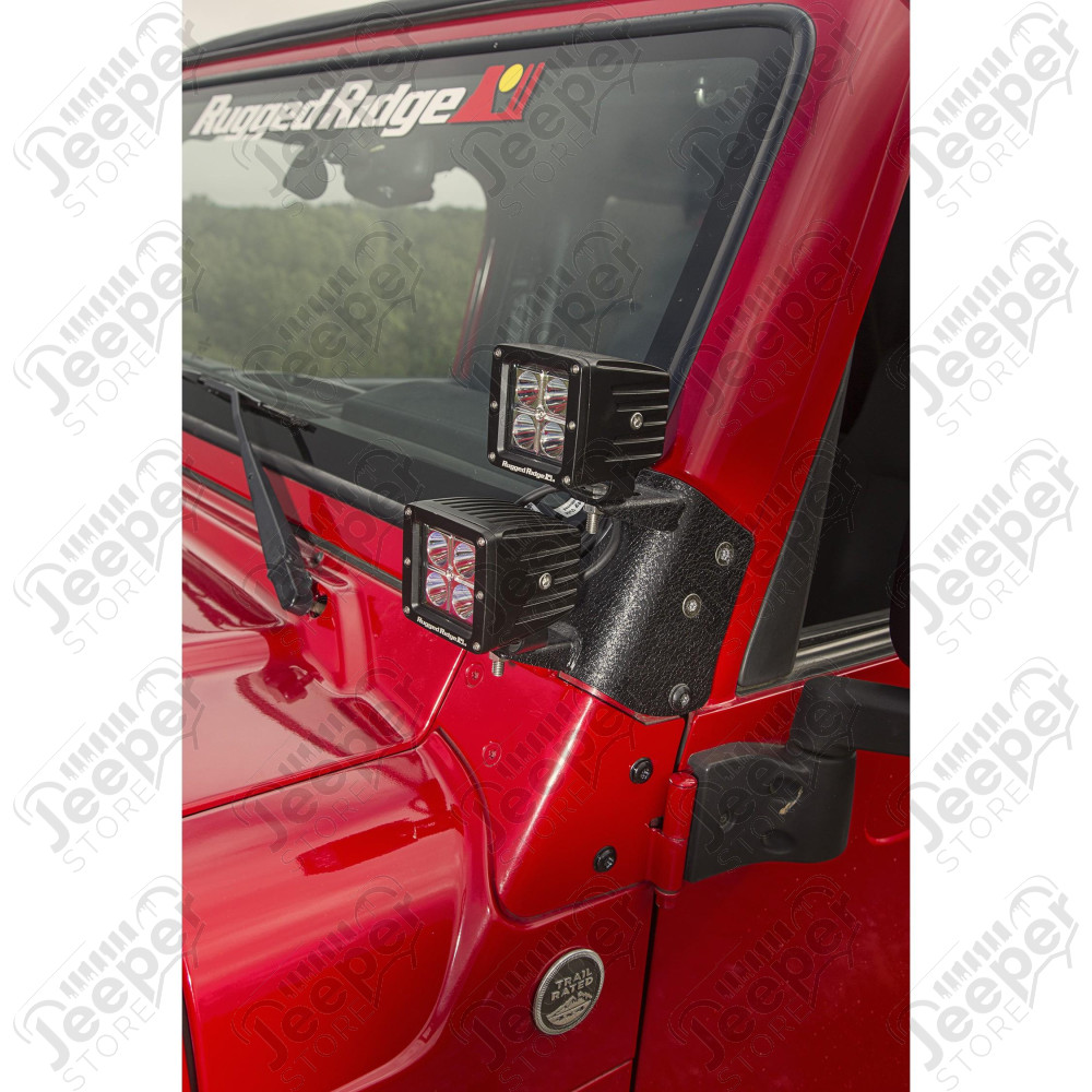 Light Mount Kit, Dual A-Pillar 97-06 Jeep Wrangler TJ/LJ