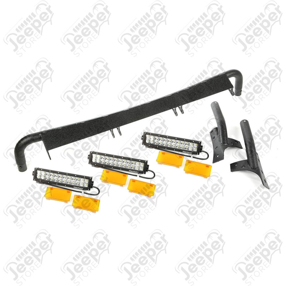 Light Bar Kit, Windshield Mounted, Amber; 07-18 Jeep Wrangler JK/JKU