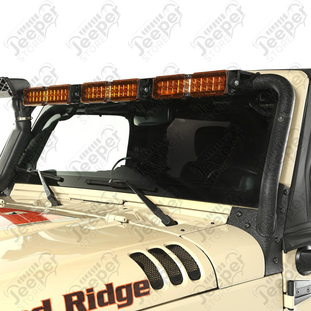 Light Bar Kit, Windshield Mounted, Amber 07-18 Jeep Wrangler JK/JKU