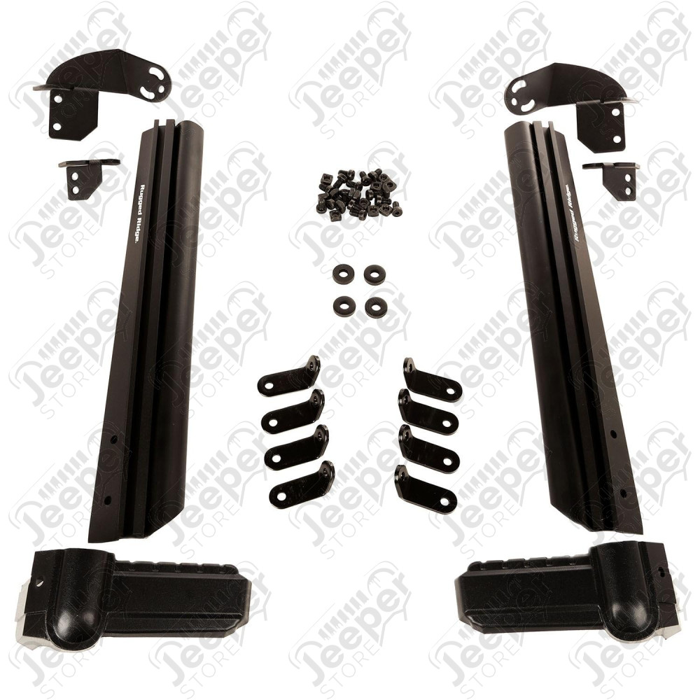 Elite Fast Track Kit, 1 Bar/4 Round/Mirrors; 07-18 Jeep Wrangler JK