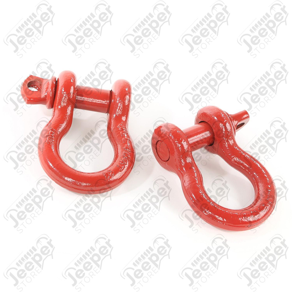 D-Ring Shackle Kit, 3/4 inch, Red, Steel, Pair