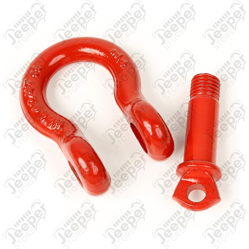 D-Ring Shackle Kit, 3/4 inch, Red, Steel, Pair