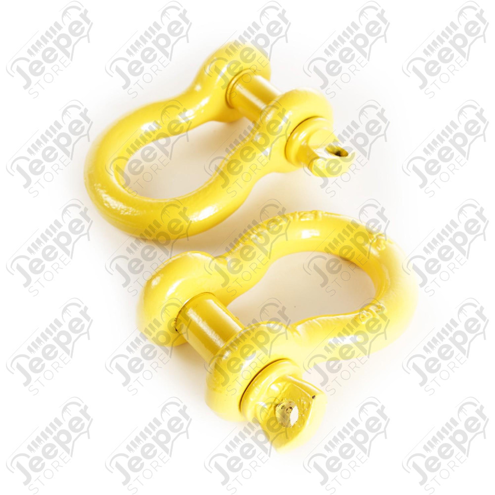 D-Ring Shackle Kit, 7/8 inch, Yellow, Pair