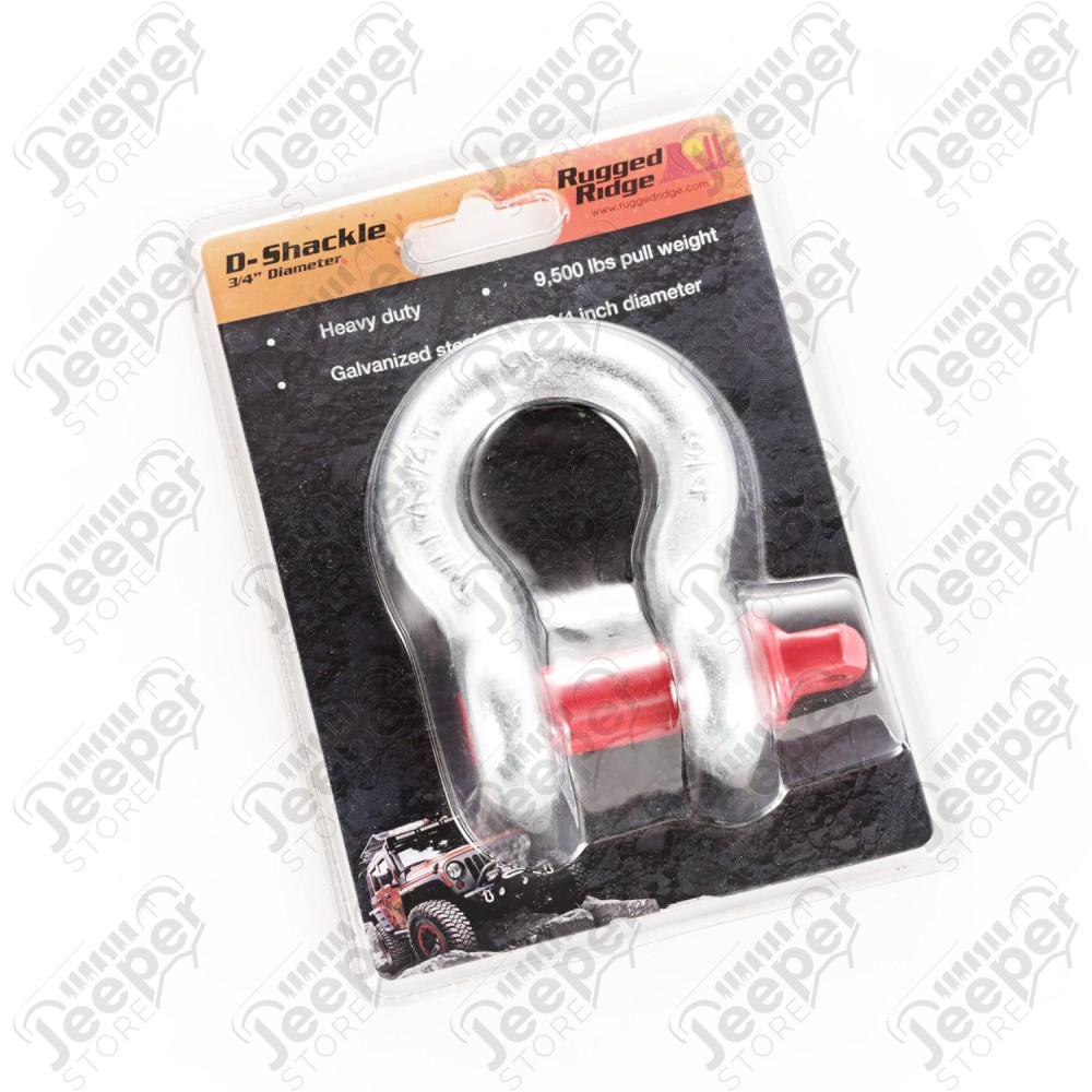 D-Ring Shackle, 3/4 inch, 9500 Lb, Galvanized