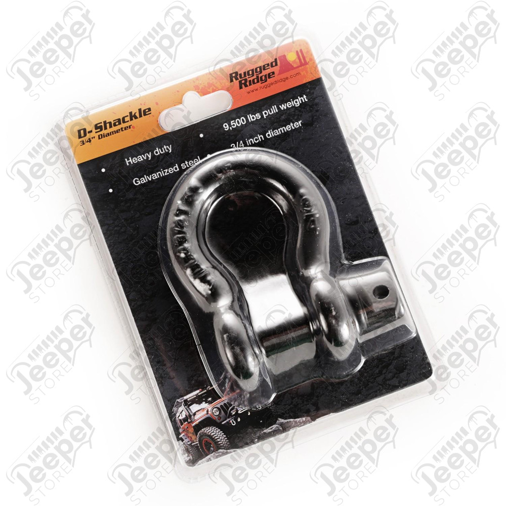 D-Ring Shackle, 3/4 inch, 9500 Lb, Black