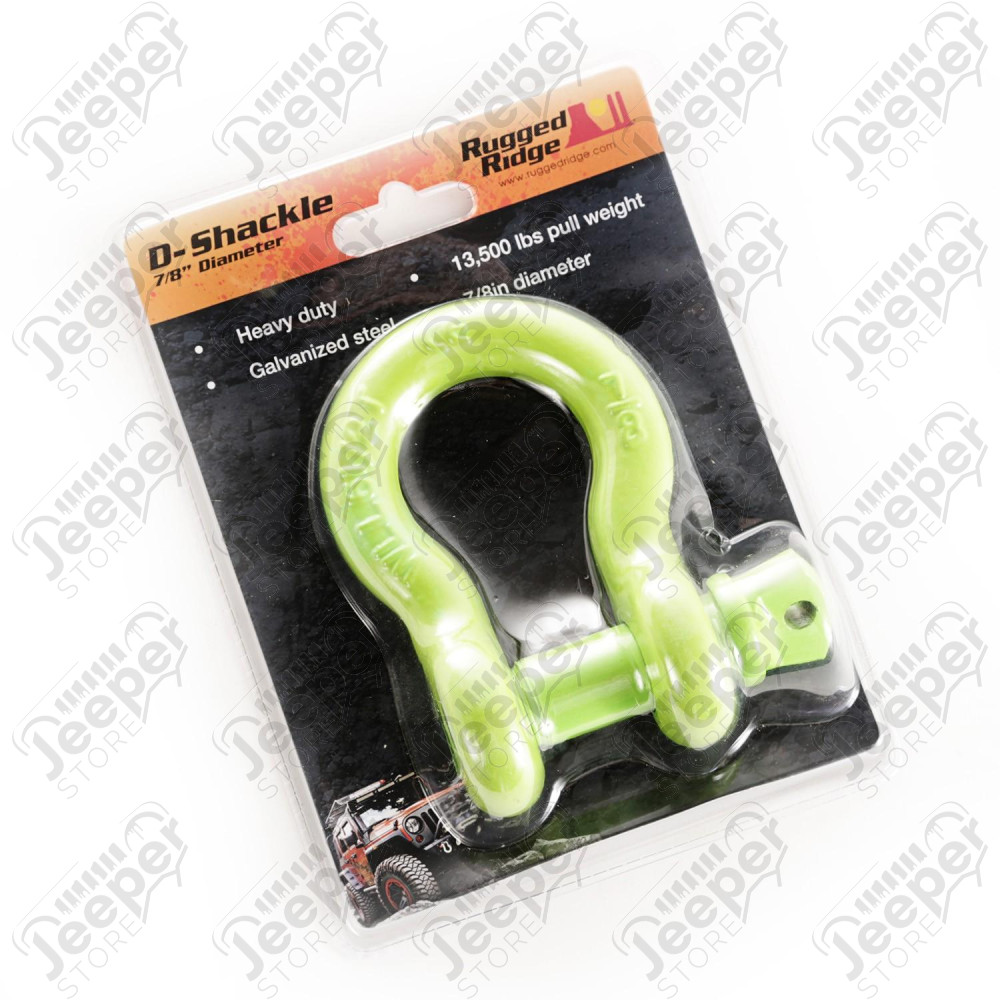 D-Ring Shackle, 7/8 inch, 13500 Lb, Green