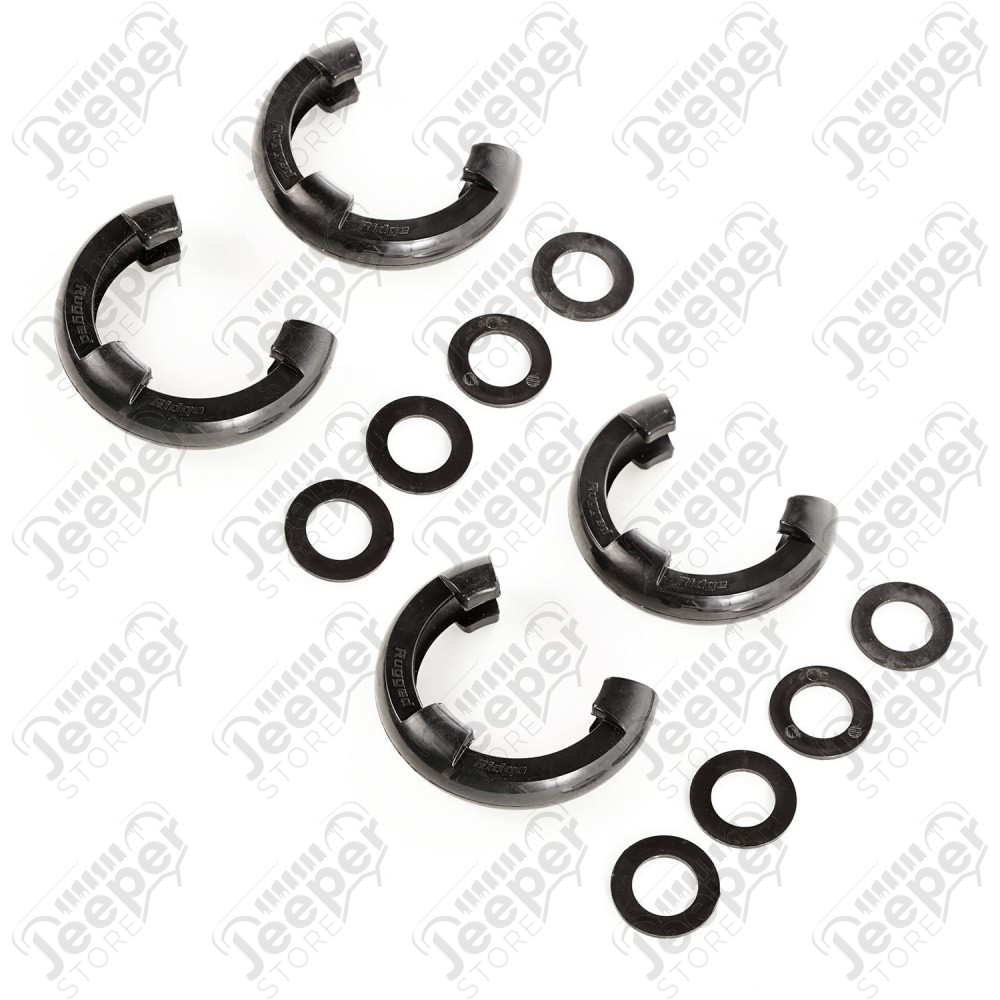D-Ring Isolator Kit, Black, 2 Pair, 3/4 inch
