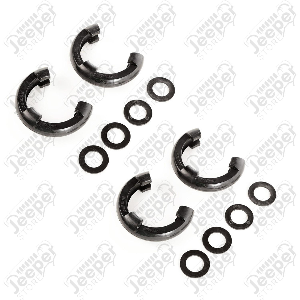 D-Ring Isolator Kit, Black 2 Pair, 7/8 inch