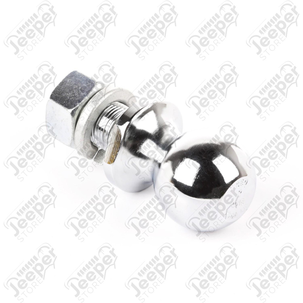 Trailer Hitch Ball, 2 Inch Ball, 1 Inch Diameter Shank, Chrome
