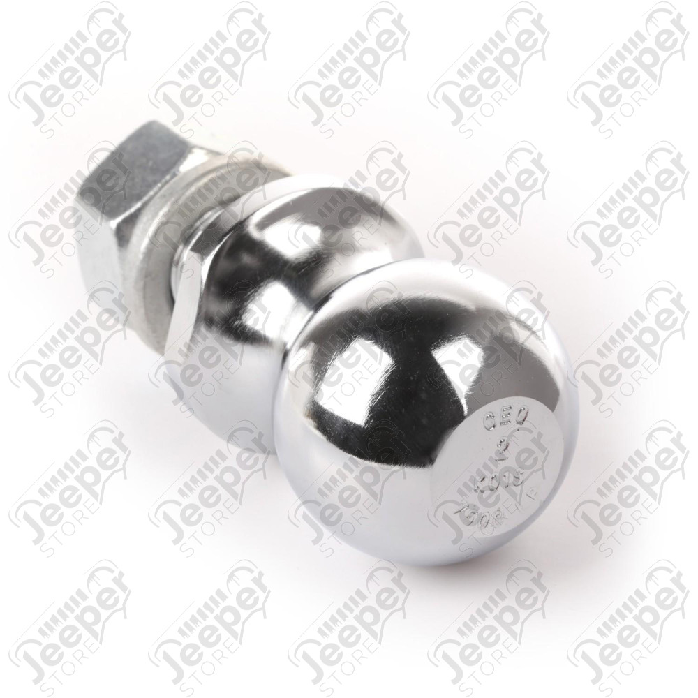 Trailer Hitch Ball, 2 Inch Ball, 1 Inch Diameter Shank, Chrome