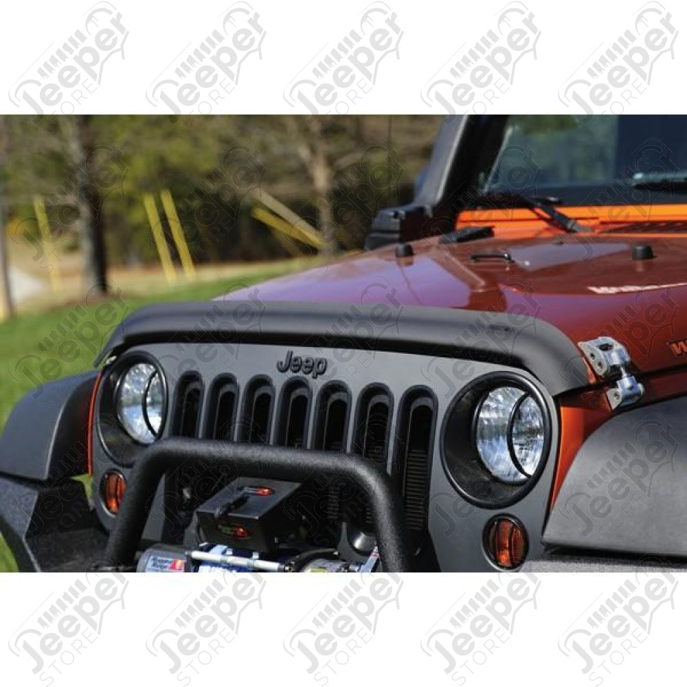 Hood Bug Deflector, Matte Black; 07-18 Jeep Wrangler JK/JKU