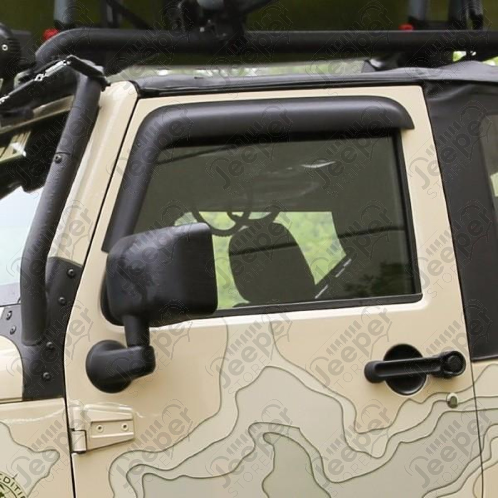 Window Visor Kit, Matte Black; 07-18 Jeep Wrangler JK, 2 Door