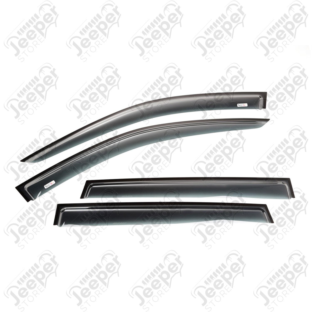 Window Visor Kit, 4-piece, Black; 14-18 Jeep Cherokee KL