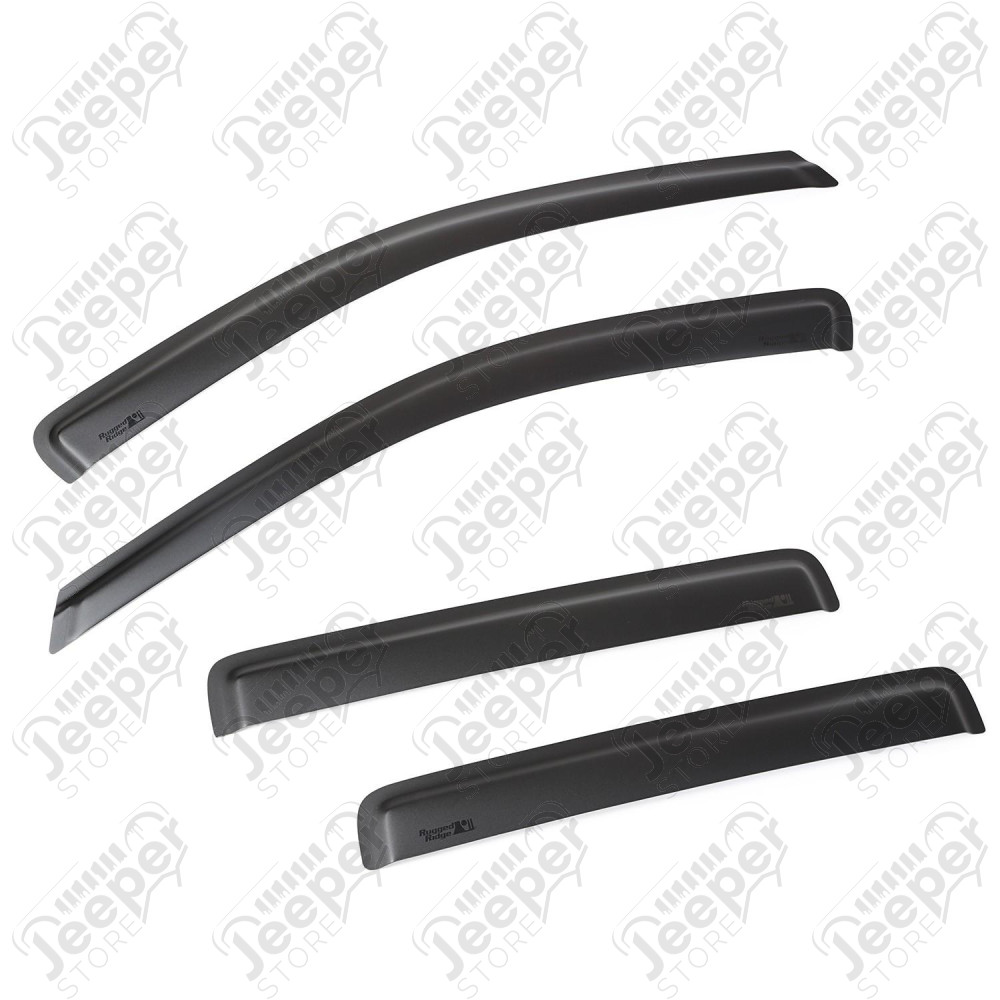 Window Visor Kit, Matte Black; 07-10 Jeep Compass MK