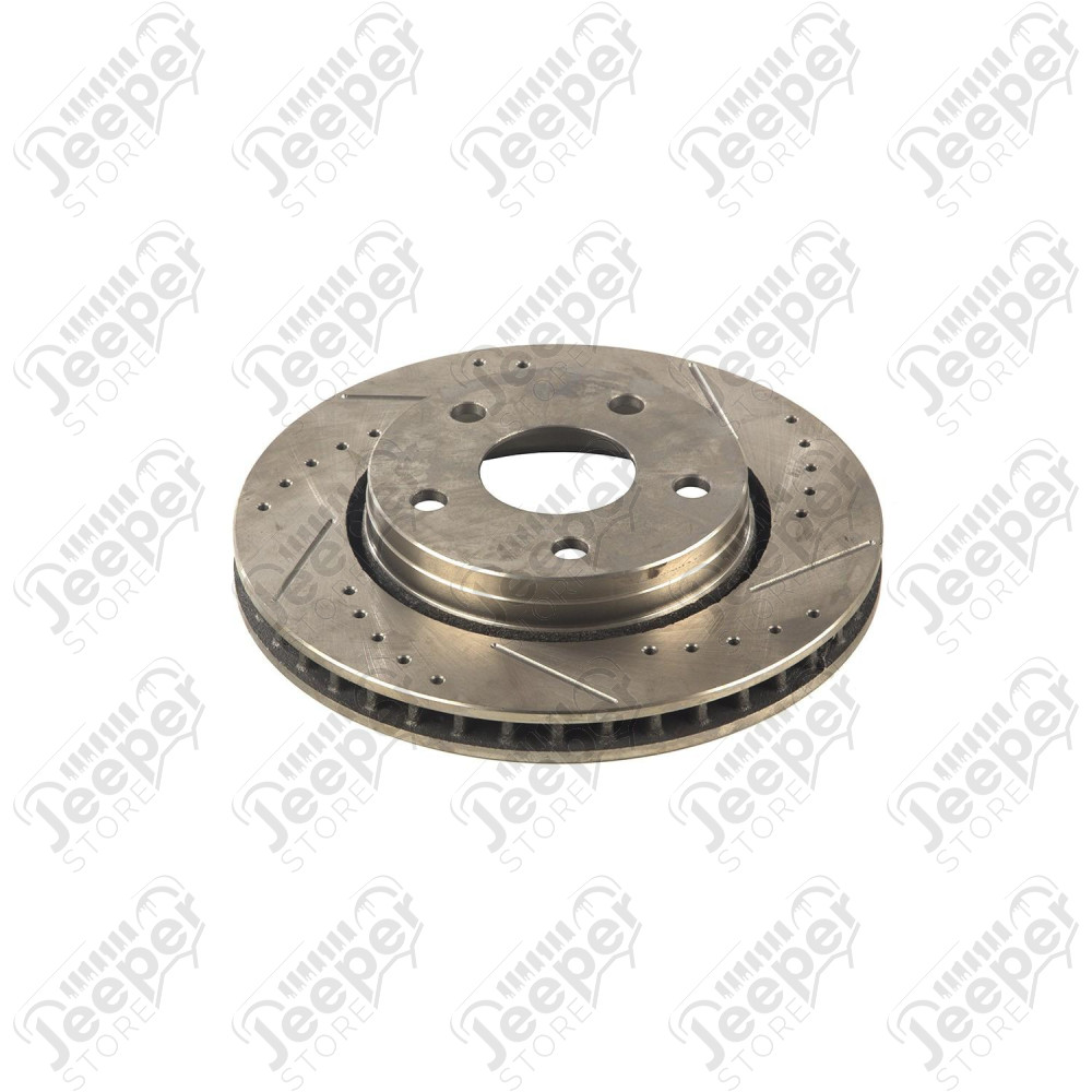 Brake Rotor Kit, Front, Drilled and Slotted 07-18 Wrangler JK/JKU