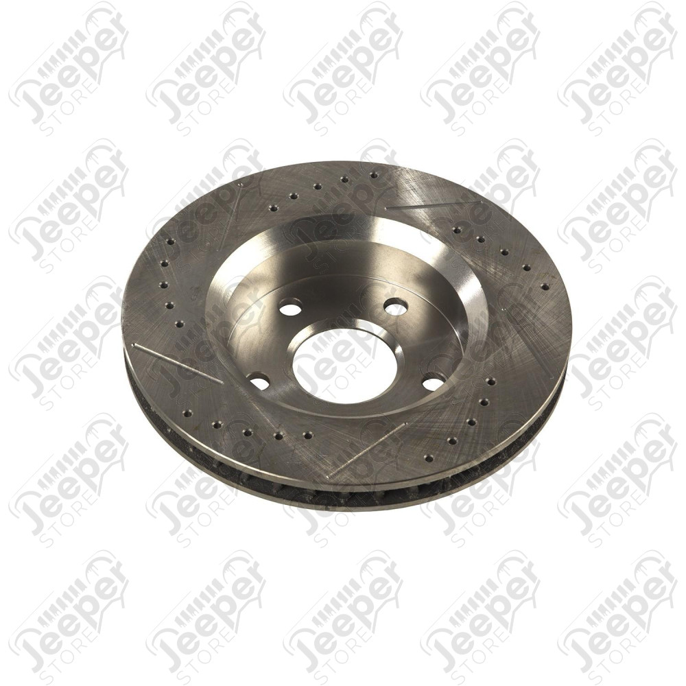 Brake Rotor Kit, Front, Drilled and Slotted 07-18 Wrangler JK/JKU
