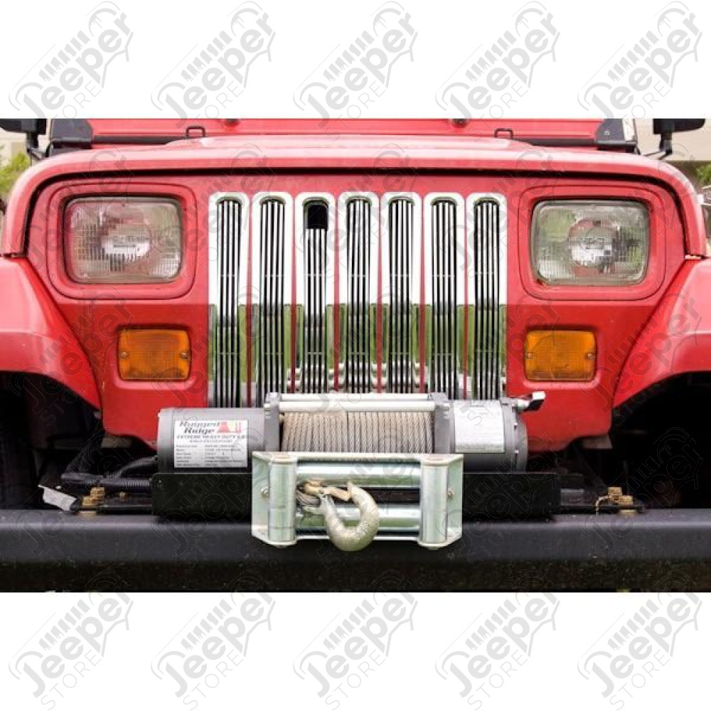 Grille Insert, Billet Style, Chrome; 87-95 Jeep Wrangler YJ
