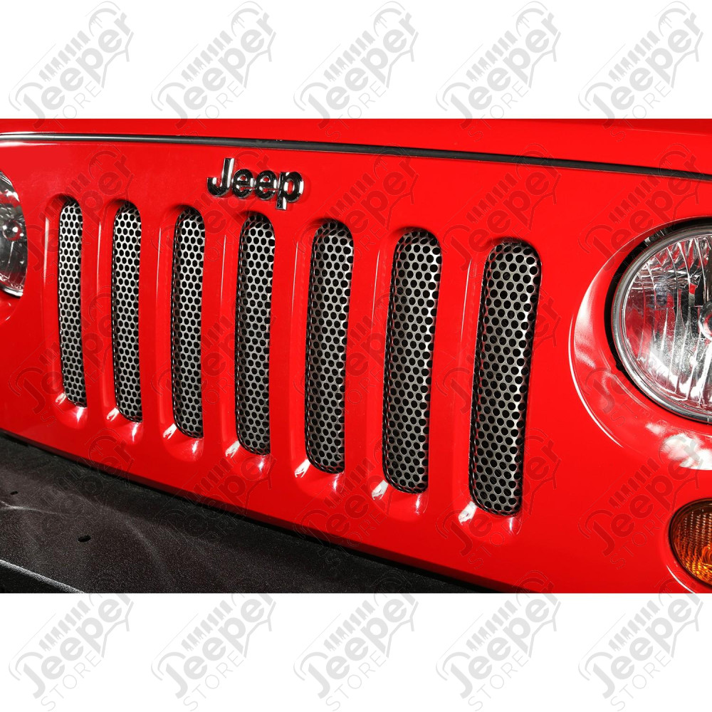 Grille Insert, Satin Stainless Steel 07-18 Jeep Wrangler JK