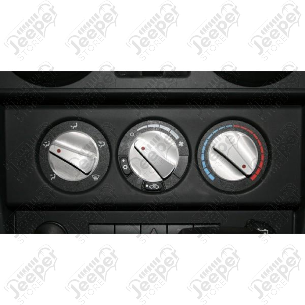 Dash Knob Kit, Climate Control, Aluminum, Red; 07-10 Jeep Wrangler JK