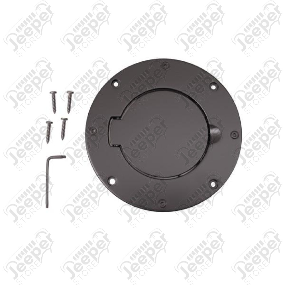 Gas Cap Door, Non-Locking, Black; 97-06 Jeep Wrangler TJ