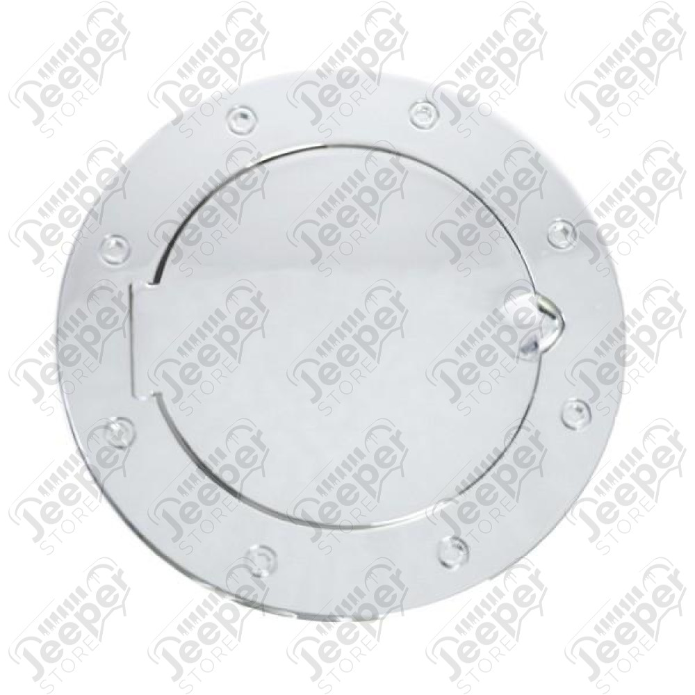 Gas Cap Door, Non-Locking, Chrome; 07-18 Jeep Wrangler JK