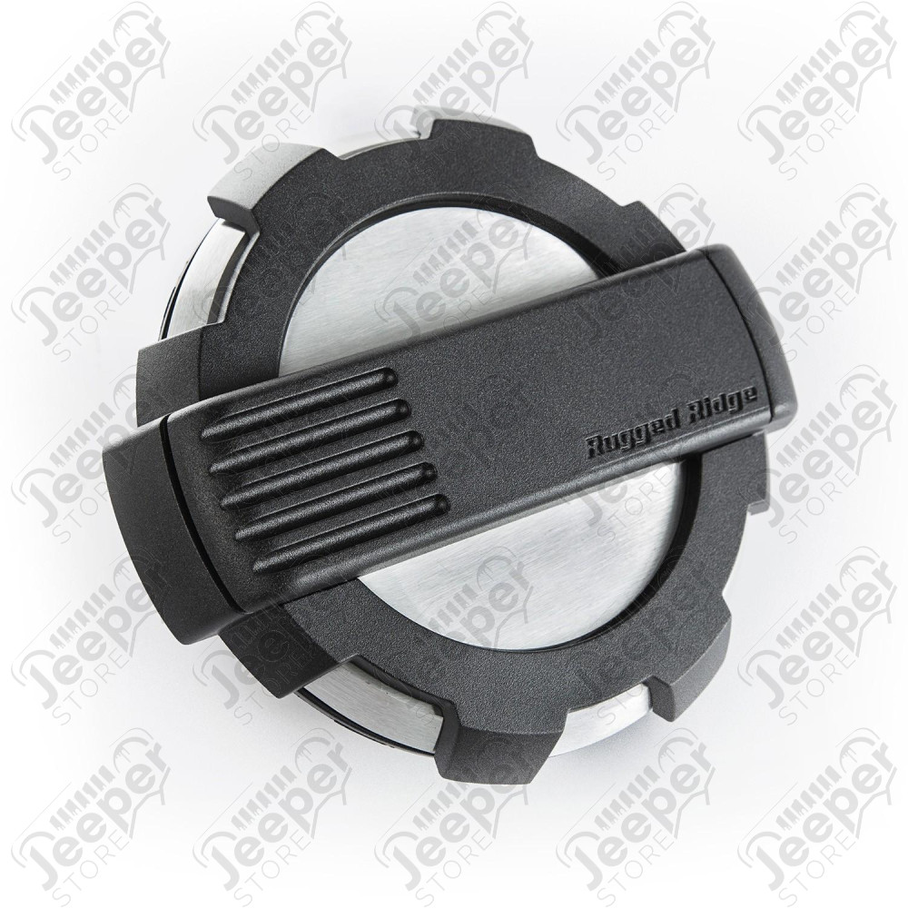 Elite Gas Cap Door, Non-Lock, Brushed, Aluminum 07-18 Wrangler JK