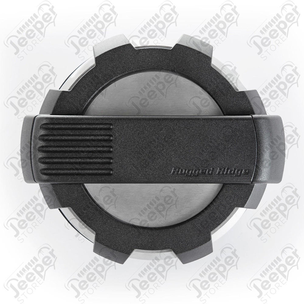 Elite Gas Cap Door, Non-Lock, Brushed, Aluminum 07-18 Wrangler JK