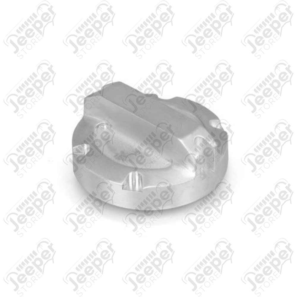 Power Steering Reservoir Cap, Billet, Brushed Aluminum; 07-11 Wrangler