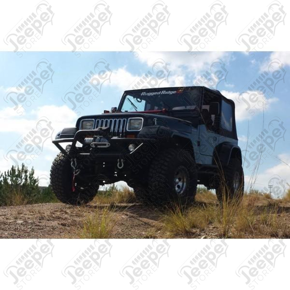 RRC Bumper, Front with Grille Guard, Black 87-06 Jeep Wrangler YJ/TJ