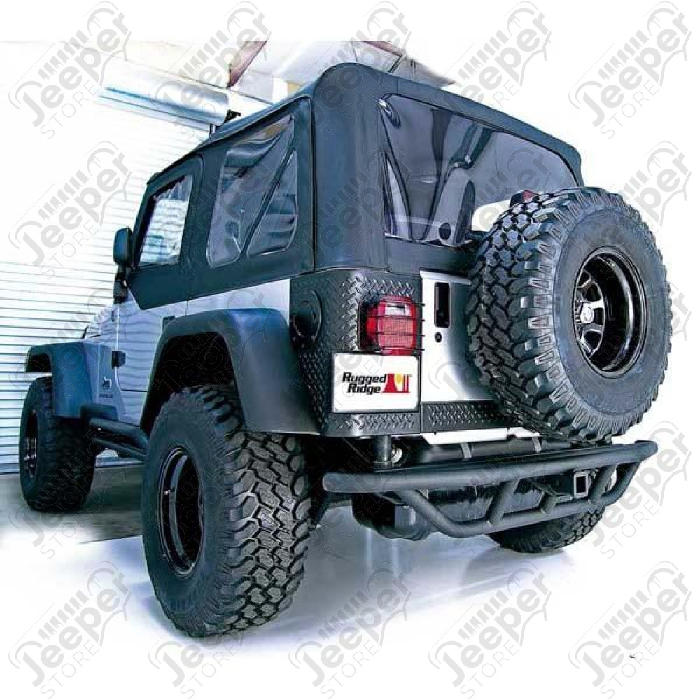 RRC Bumper, Rear, 2 Inch Receiver Hitch; 87-06 Jeep Wrangler YJ/TJ