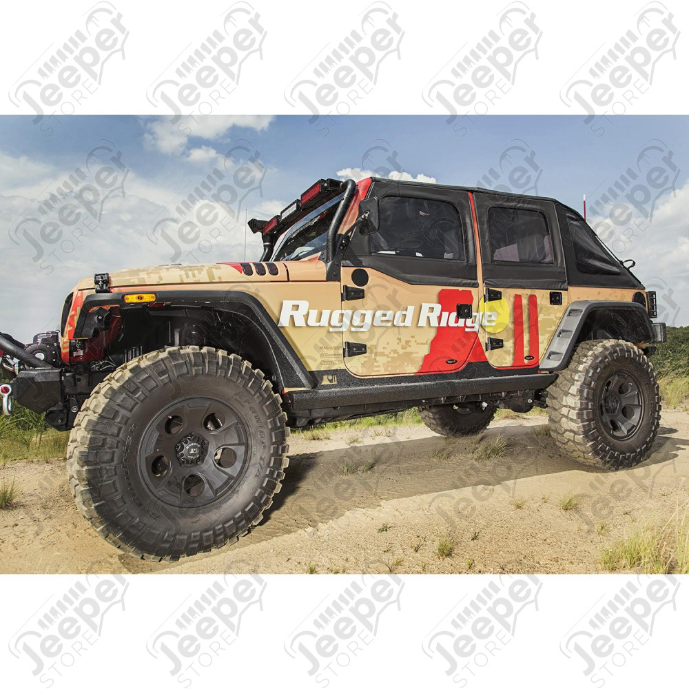XHD Rock Sliders, Steel 07-18 Jeep Wrangler JK, 4 Door