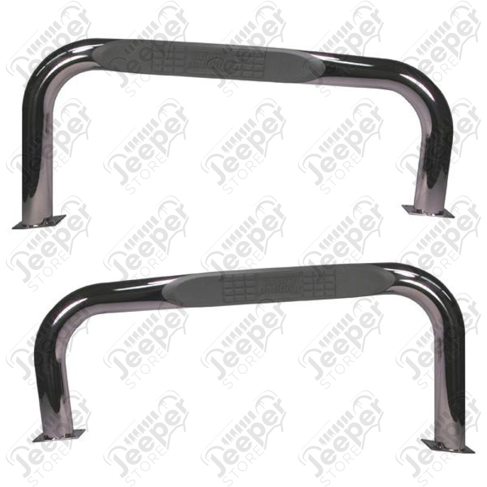 Side Step Kit, Stainless Steel, Tubular; 76-83 Jeep CJ