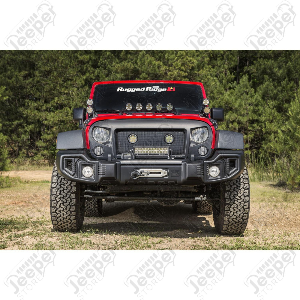 Spartacus Bumper, Front, Satin Black; 07-18 Jeep Wrangler JK