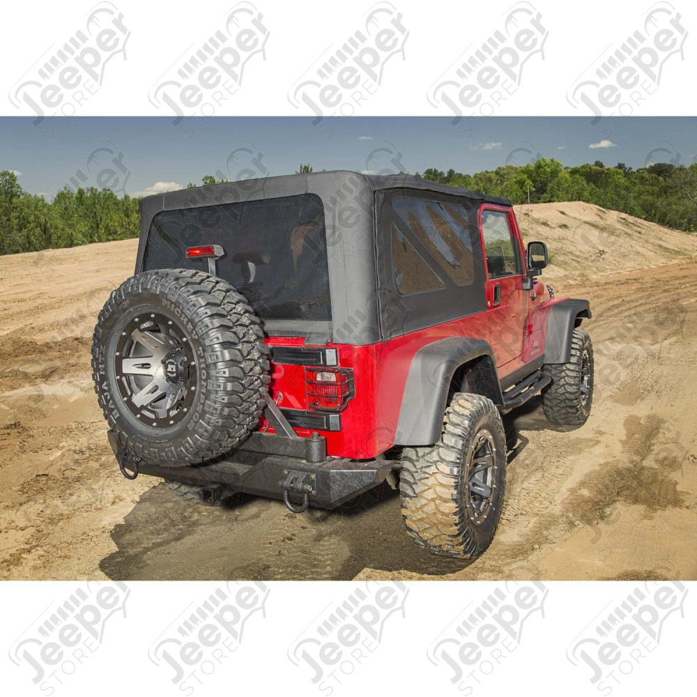 Porte roue de secours pour pare chocs arrière Rugged Ridge XHD pour Jeep CJ5, CJ7, CJ8, Wrangler YJ et TJ - 11546.42 / 11546-42 / 1154642