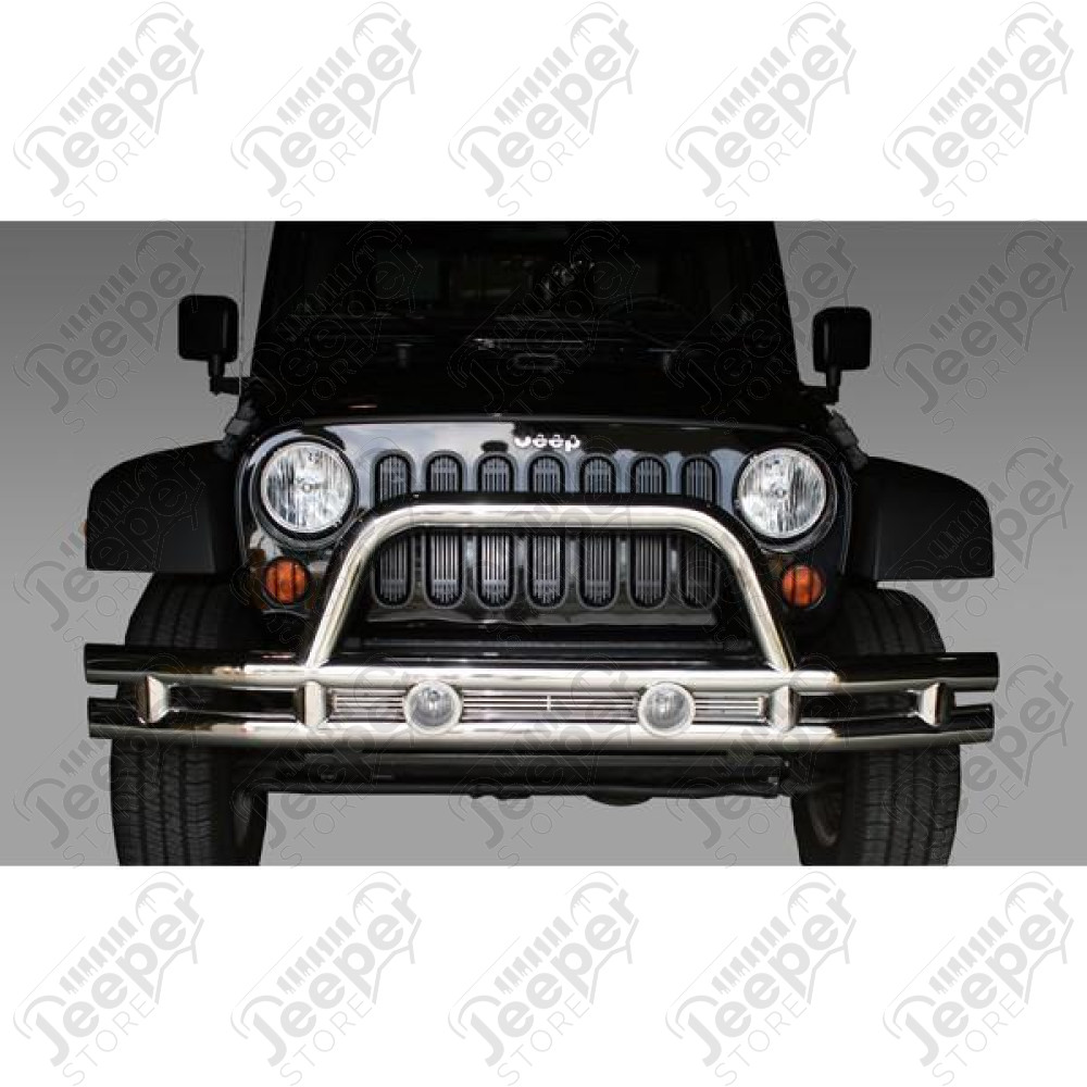 Tube Bumper, Front, 3 Inch, Stainless Steel; 07-18 Jeep Wrangler JK