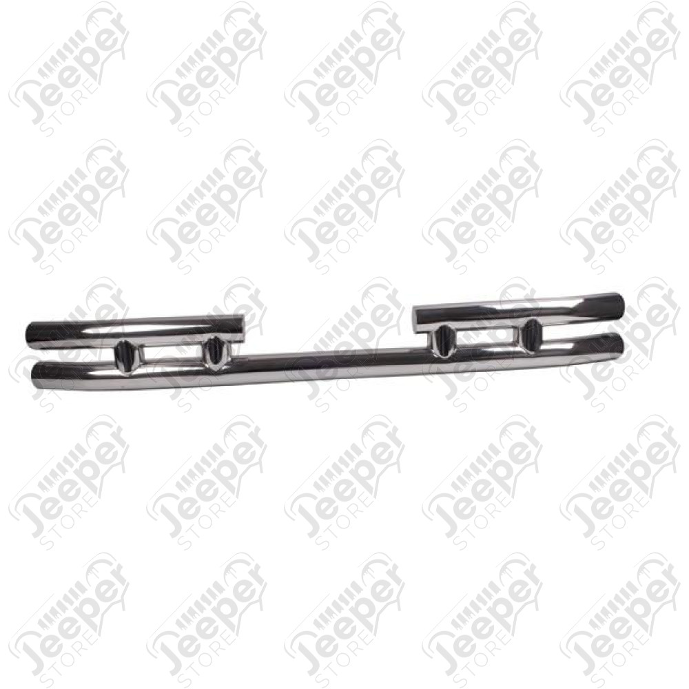 Double Tube Bumper, Rear, 3 Inch, Stainless; 87-06 Wrangler YJ/TJ