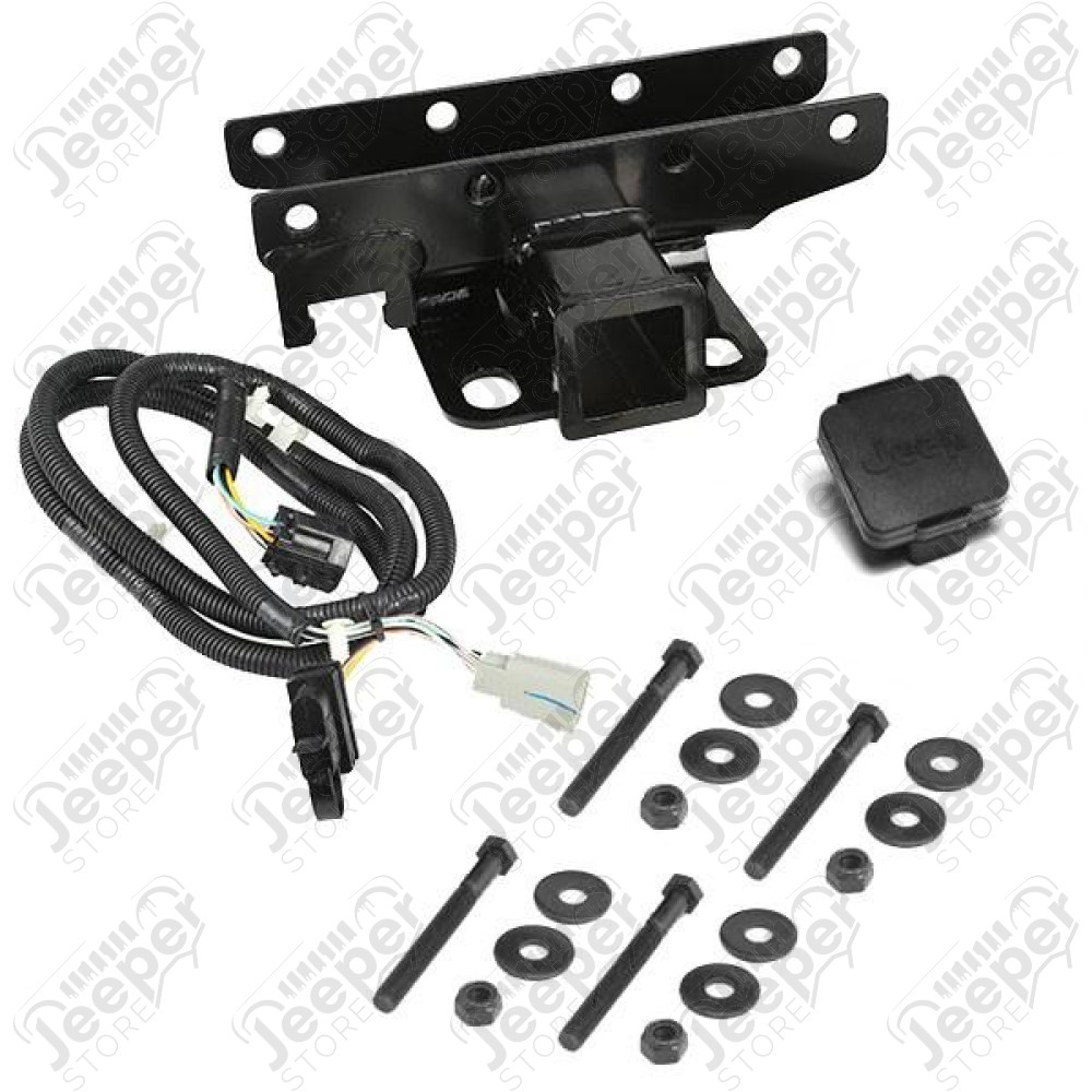 Trailer Hitch Kit, Jeep Logo; 07-18 Jeep Wrangler JK